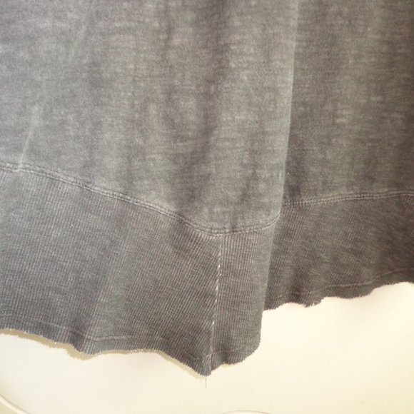 Lula B V-Neck Hi-Lo Heather Burn Out Tunic M Short Raglan Sleeves - Picture 12 of 16
